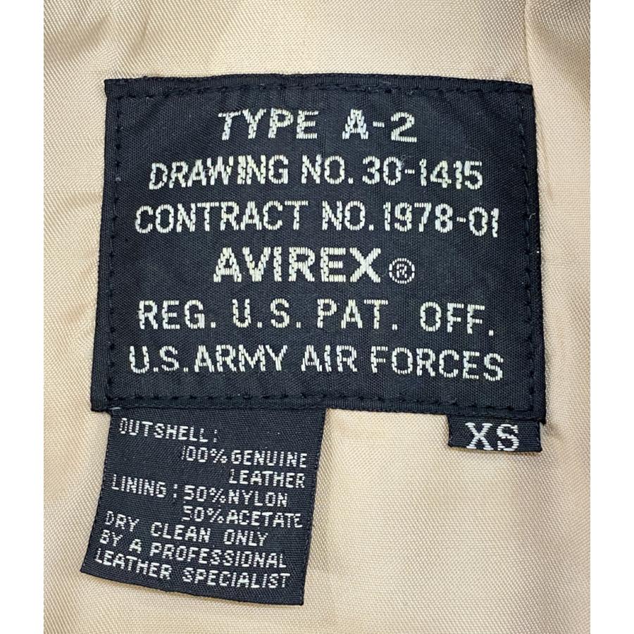 アヴィレックス レザージャケット A-2 ブラック メンズ SIZE XS AVIREX