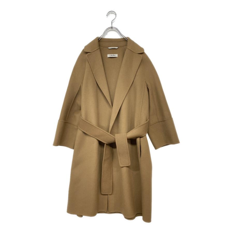 エス マックスマーラ コート キャメル ベルト付き ウール レディース  
