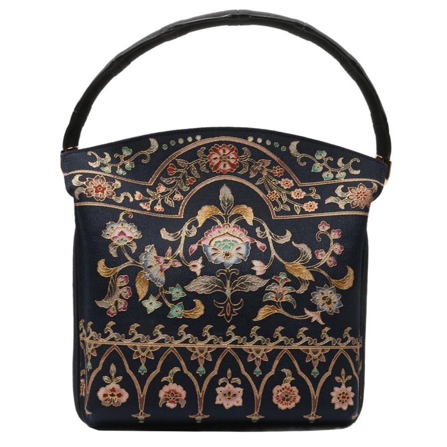 美品 オカジマ 岡重 ハンドバッグ ちりめん レディース OKAJIMA 中古