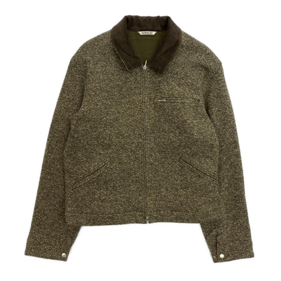 オーラリー ジップアップブルゾン HOMESPUN TWEED ZIP BLOUSON A25AB01HT メンズ SIZE 5 AURALEE 中古