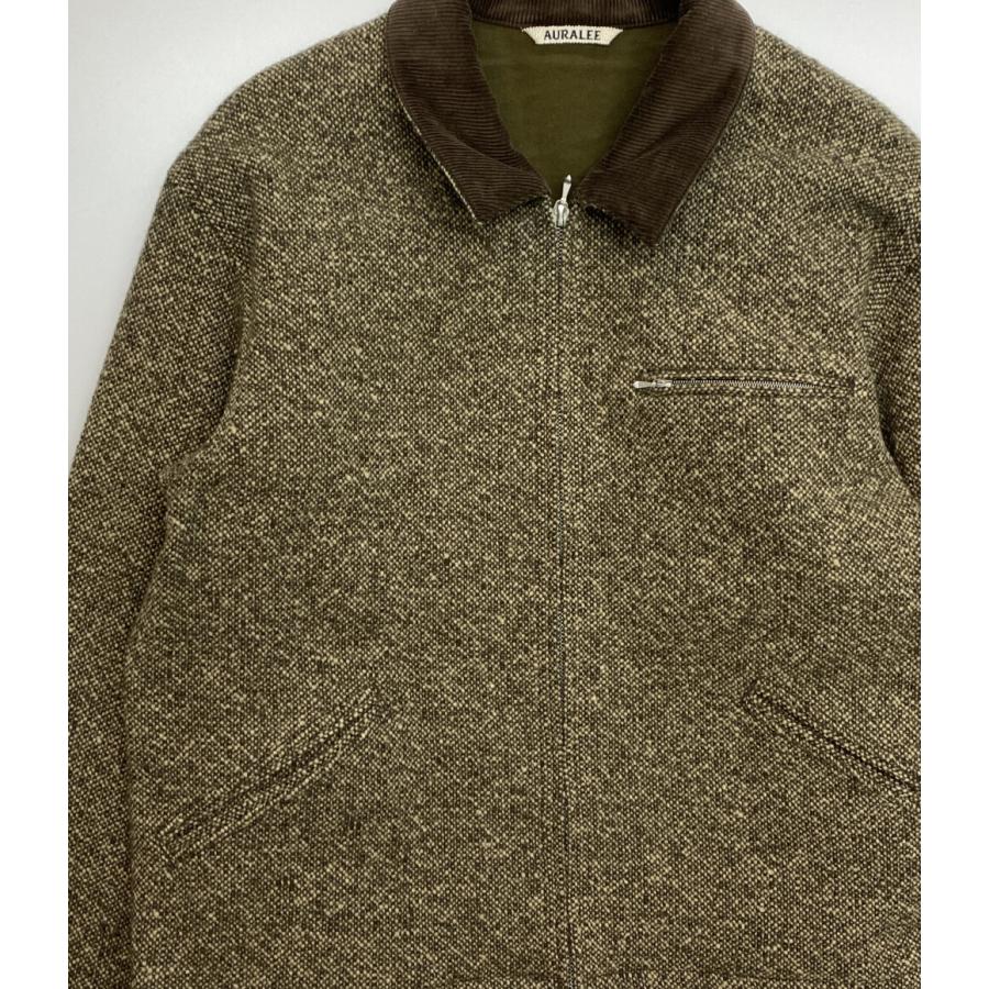 オーラリー ジップアップブルゾン HOMESPUN TWEED ZIP BLOUSON A25AB01HT メンズ SIZE 5 AURALEE 中古の画像