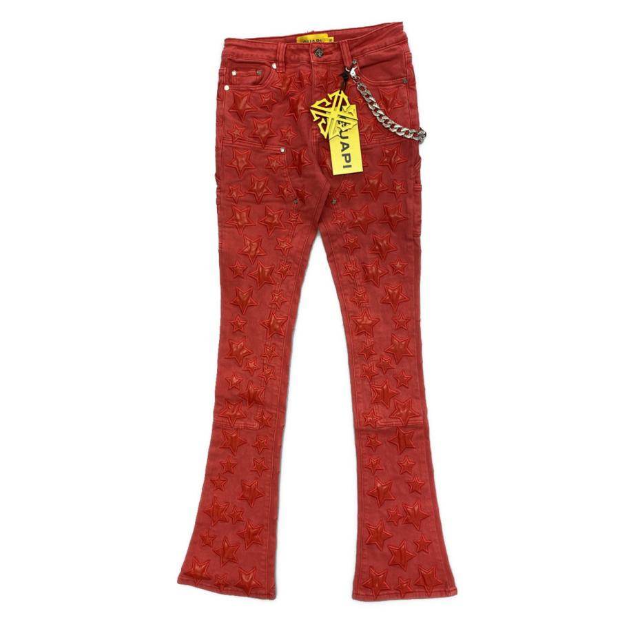 美品 グアピ デニムパンツ チェーン付き レッド メンズ SIZE 30 GUAPI
