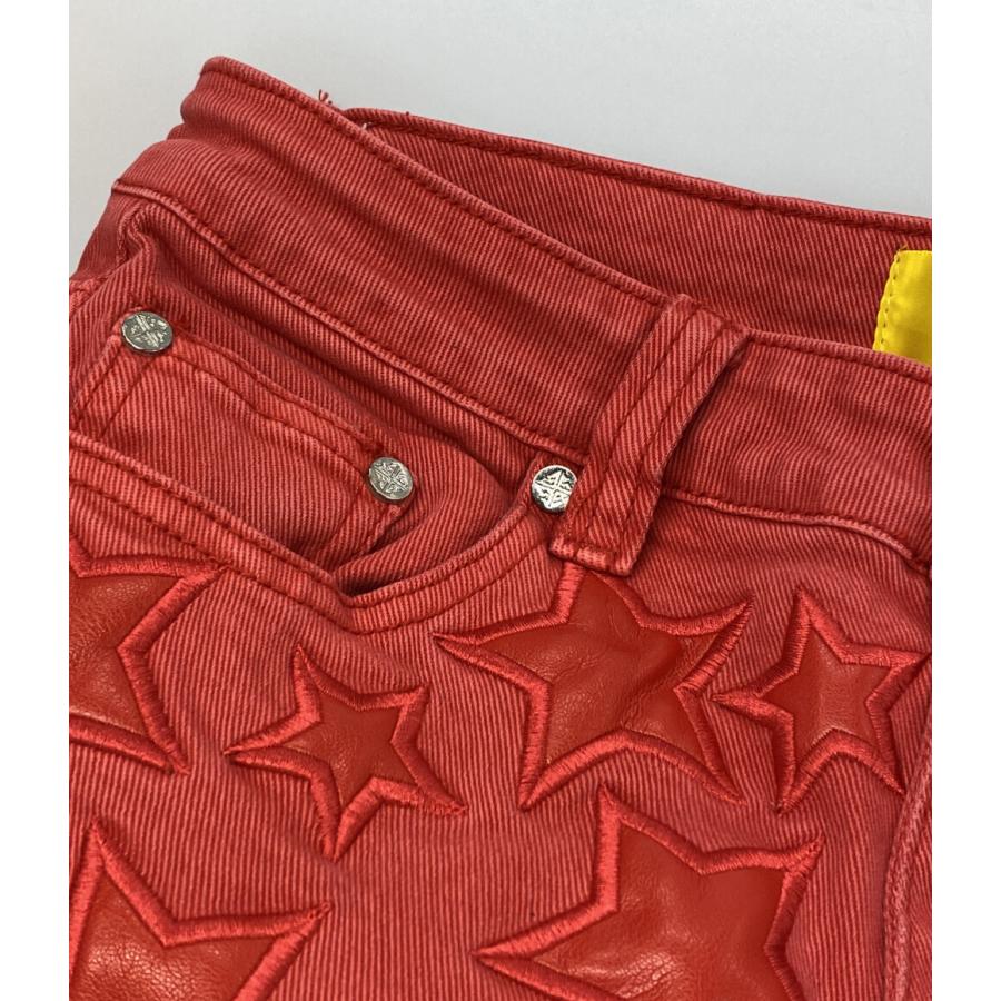 美品 グアピ デニムパンツ チェーン付き レッド メンズ SIZE 30 GUAPI