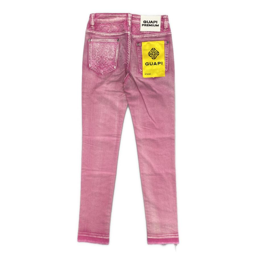 美品 グアピ デニムパンツ ピンク スキニー メンズ SIZE 28 GUAPI 中古