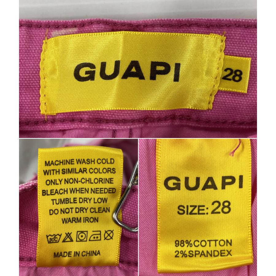 美品 グアピ デニムパンツ ピンク スキニー メンズ SIZE 28 GUAPI 中古