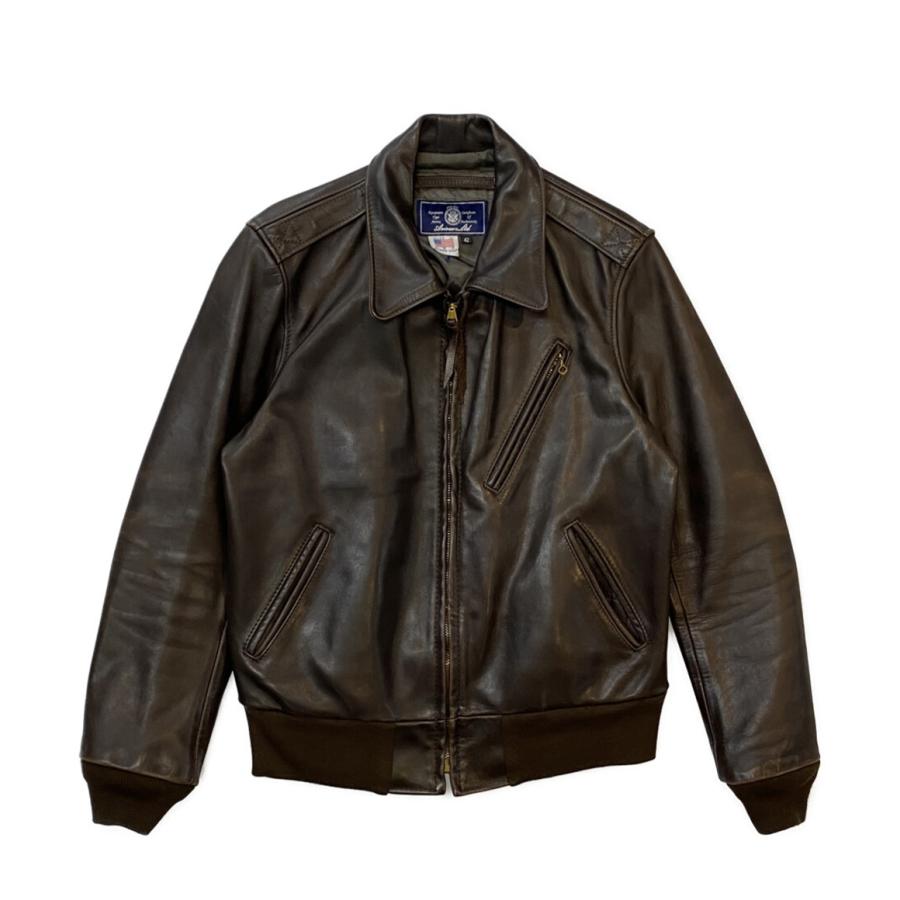 アヴィレックス レザーブルゾン ブラウン メンズ SIZE 42 AVIREX 中古 