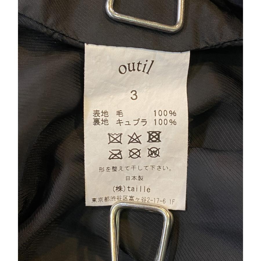 ウティ ダブルブレストジャケット ウールショートコート メンズ SIZE 3