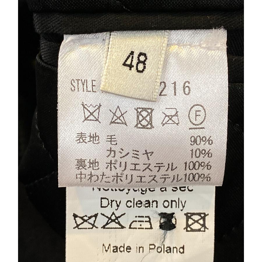 ローン ジャケット ブラック ウールカシミヤ混 QUILTED SHIRT COAT