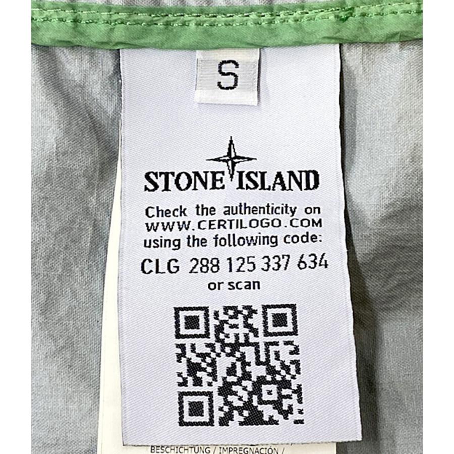 5895【QR確認済・美品】ストーンアイランド‪☆刺繍ロゴ入りパーカー グリーン ストーンアイランド STONE ISLAND ロゴ ワッペン プルオーバー