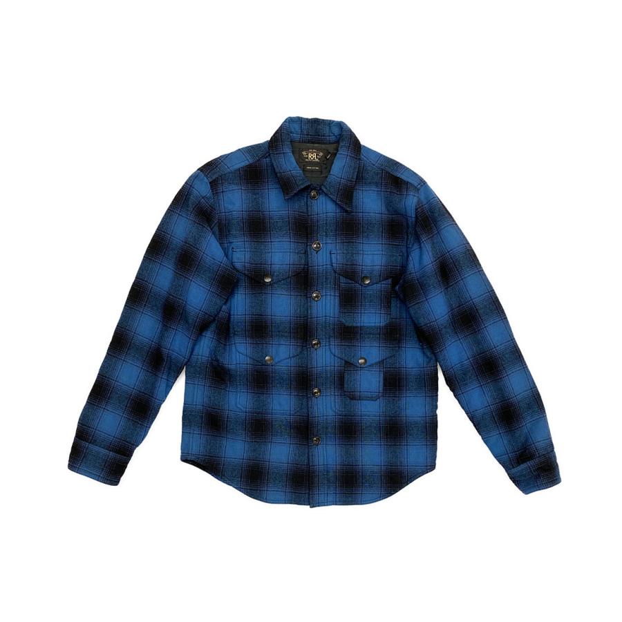 ダブルアールエル ジャケット オンブレウールシャツジャケット メンズ  