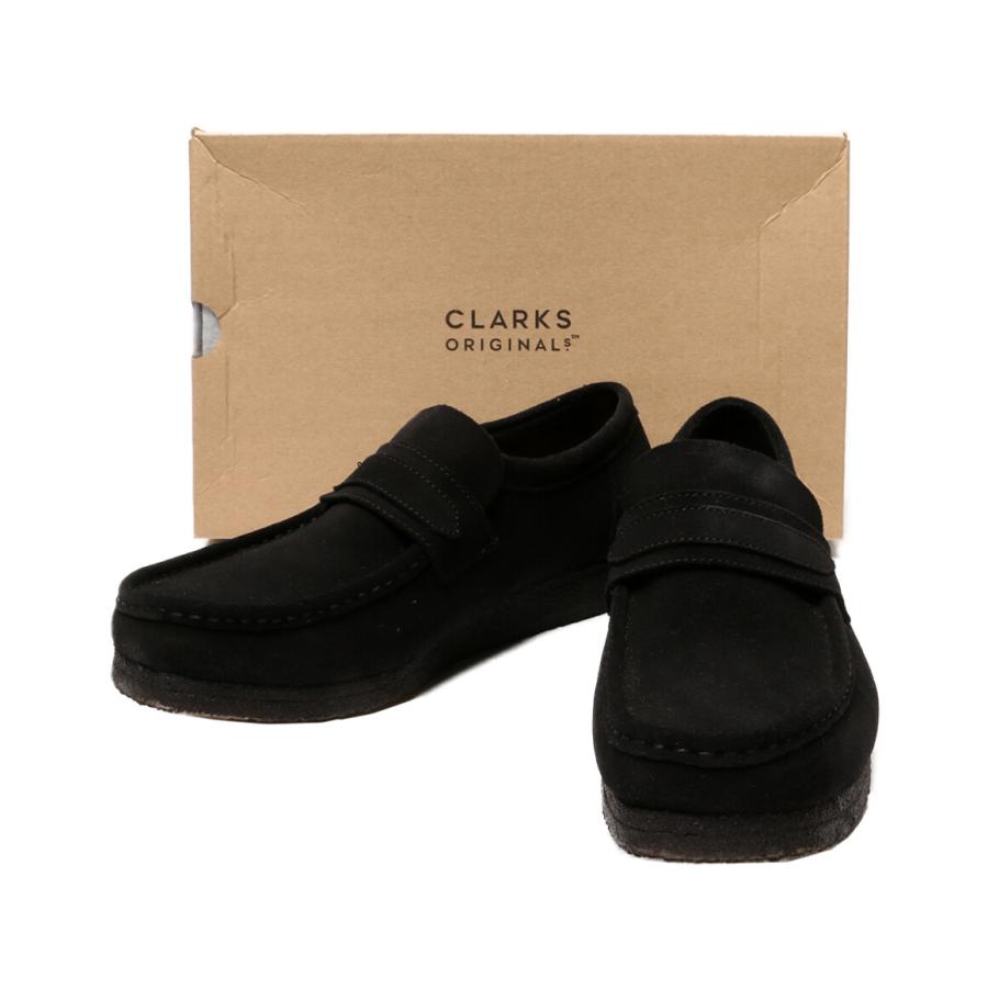 【稀少・英国製】90s クラークス スエード ローファー 黒 UK7 クラークス スエード ローファー ブラック メンズ SIZE 27cm Clarks