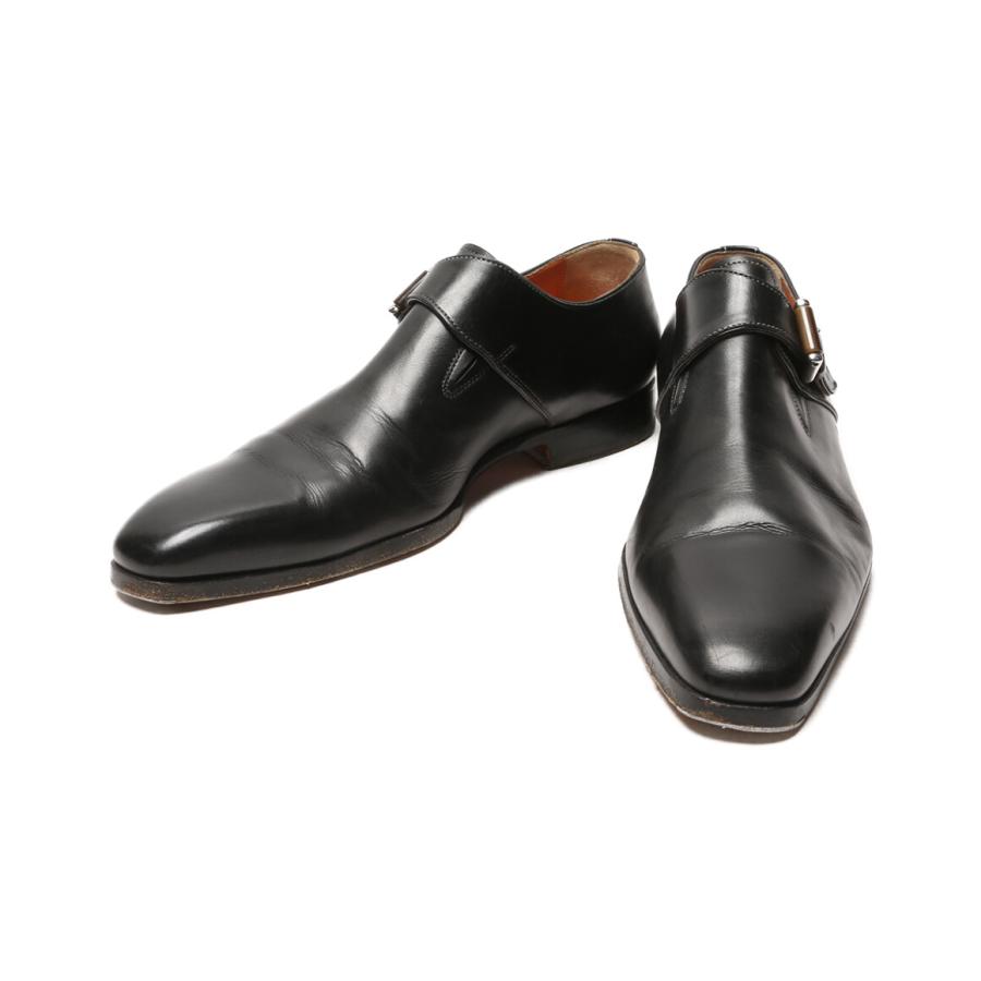 【希少】Santoni サントーニ シングルモンクストラップ イタリア製 サントーニ シューズ シングルモンクストラップ ブラック メンズ