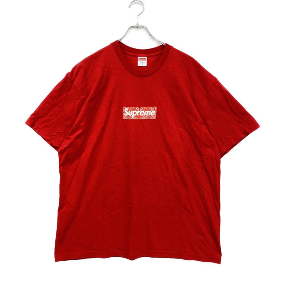 シュプリーム 半袖Tシャツ 19aw Bandana Box Logo Tee RED メンズ