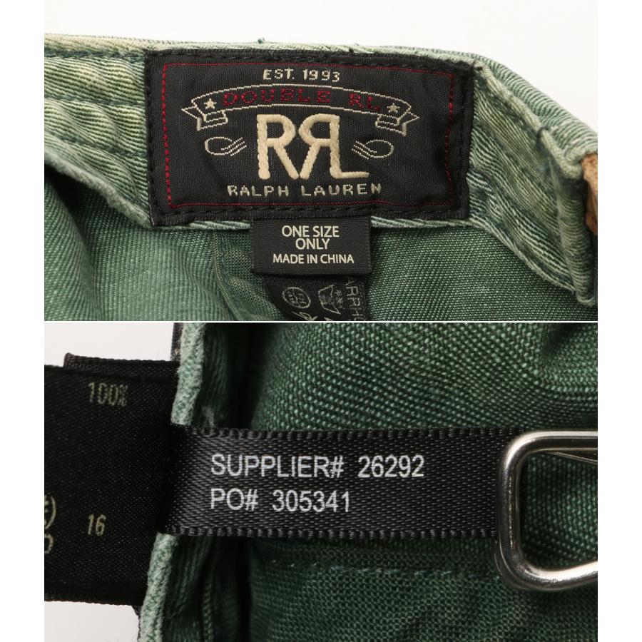 ダブルアールエル コットンツイルキャップ 6パネル グリーン メンズ