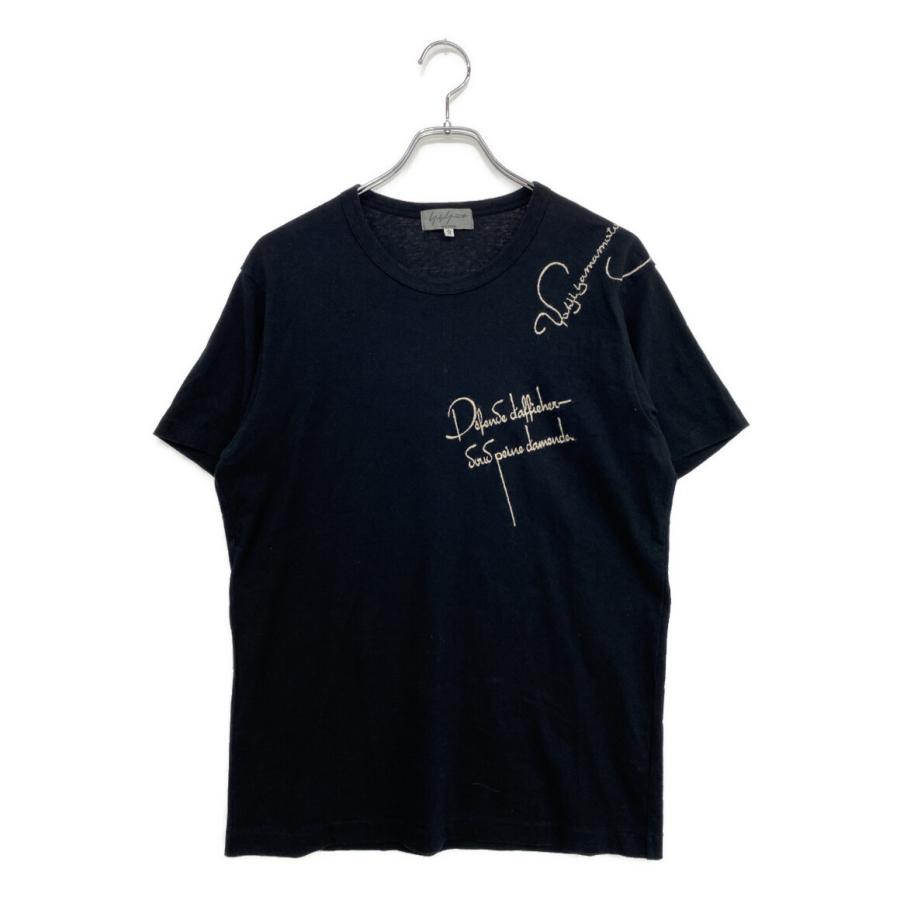 ヨウジヤマモトプールオム 半袖Tシャツ 刺繍メッセージカットソー 