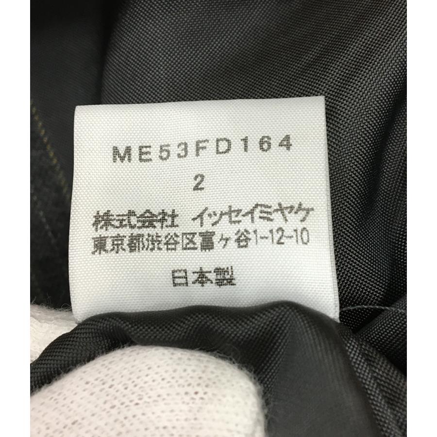 美品 イッセイミヤケ ステッチデザインジャケット グレー ストライプ