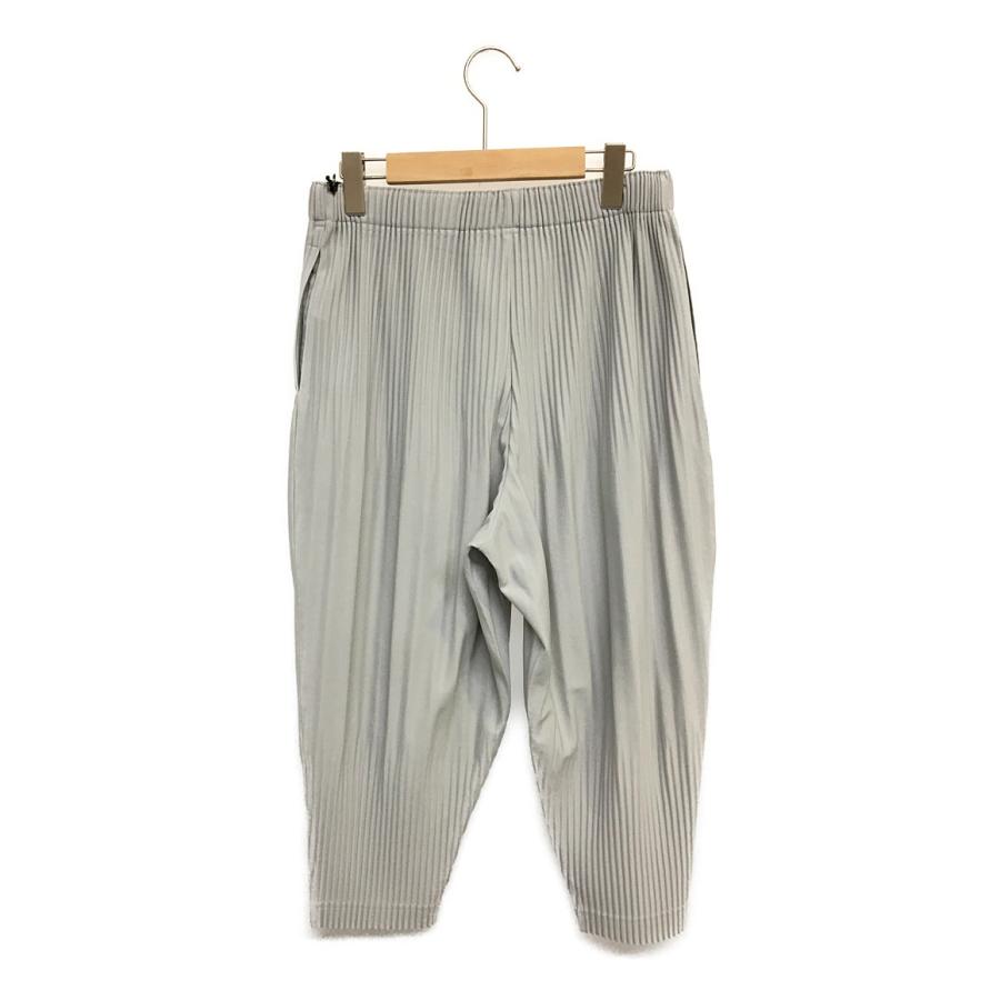 美品 オム プリッセ イッセイミヤケ パンツ プリーツ グレー HP55JF153