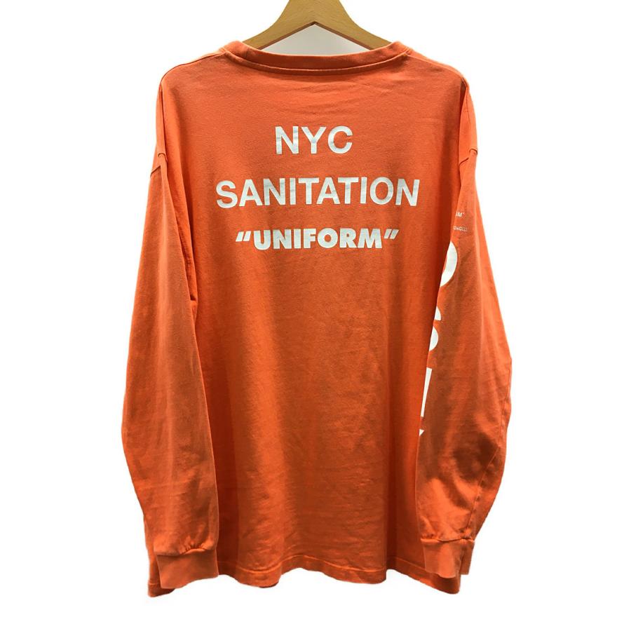 heron preston DSNY JERSEY LONG TEE ロンT M Heron Preston x DSNY Long Sleeve Jersone Tee Orange & White