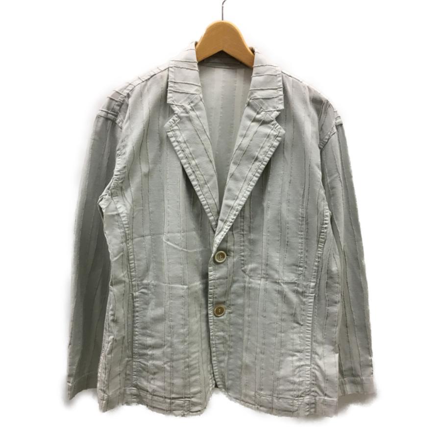 イッセイミヤケ メン テーラードジャケット デザイン コットン グレー  