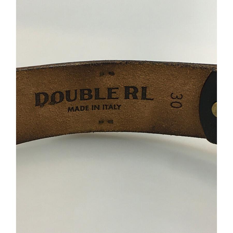 【美品】ダブルアールエル　ベルト　ヴィンテージ加工　ロゴ刻印　イタリア製　レザー ダブルアールエル) RRL イタリア製 ロゴバックル レザー ベルト