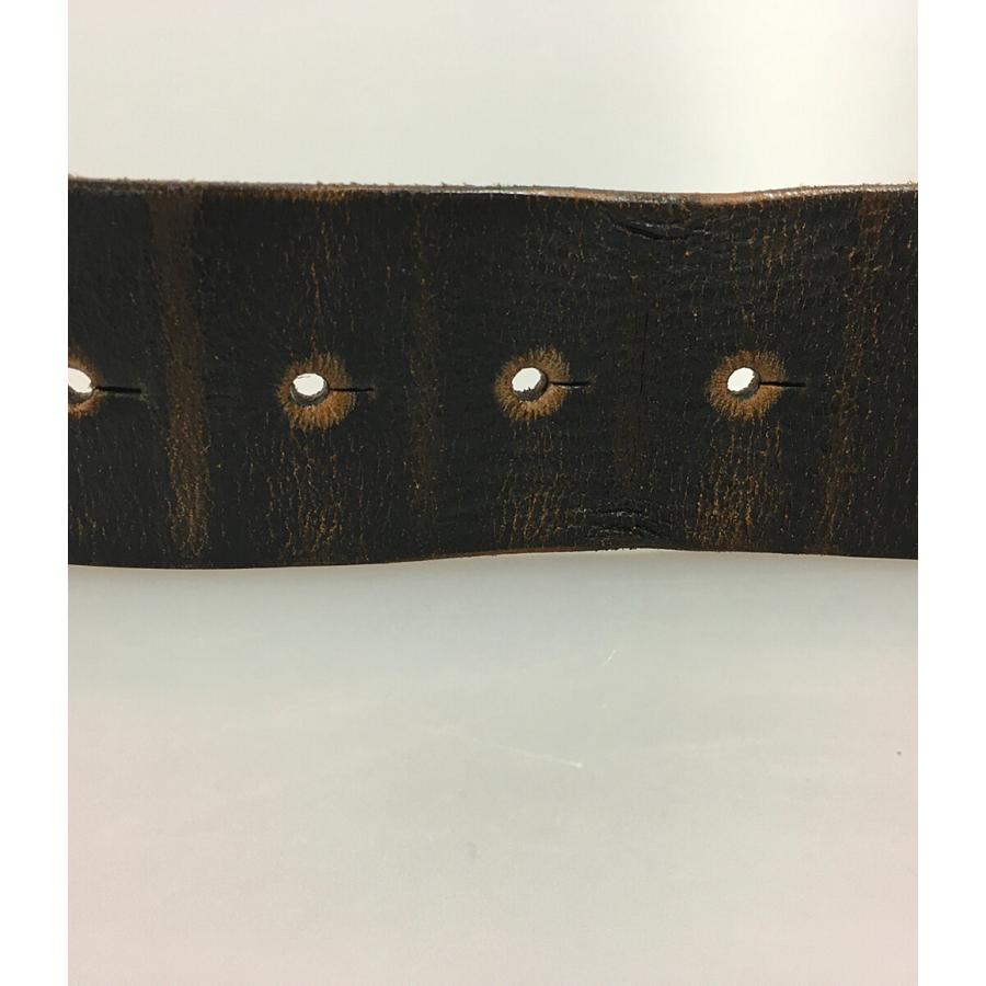 美品 ダブルアールエル ヴィンテージ加工ロゴスタッズベルト メンズ  