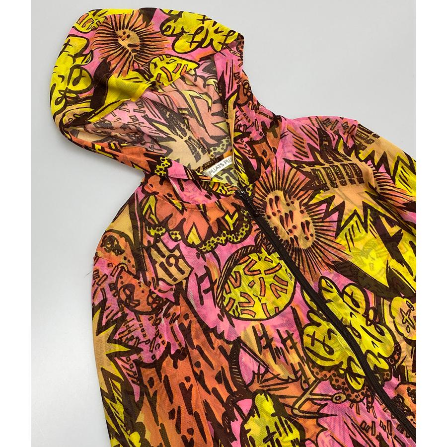 美品 プリーツプリーズ パーカー 漫画ふきだし総柄 07ss レディース