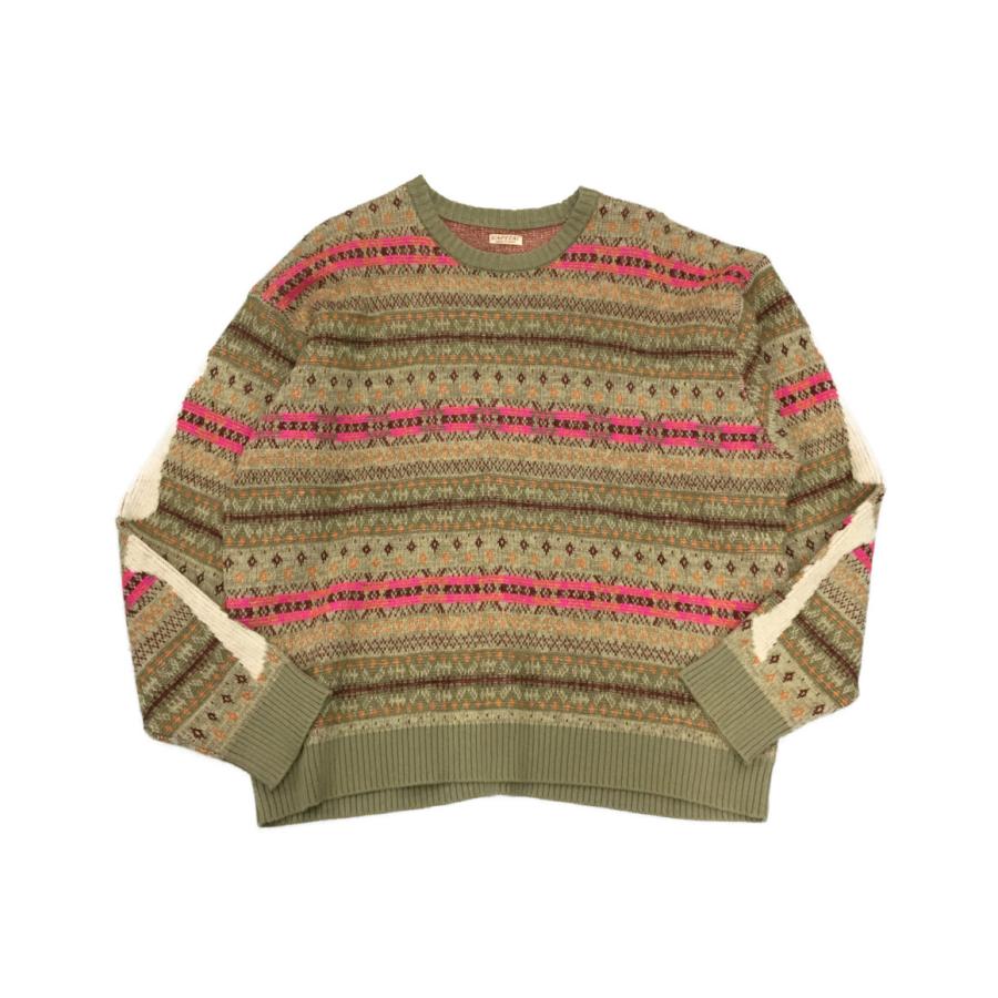 美品 キャピタル ニット セーター 7G Wool Fair Isle BONE Crew 美品 キャピタル ニット セーター 7G Wool Fair Isle BONE Crew