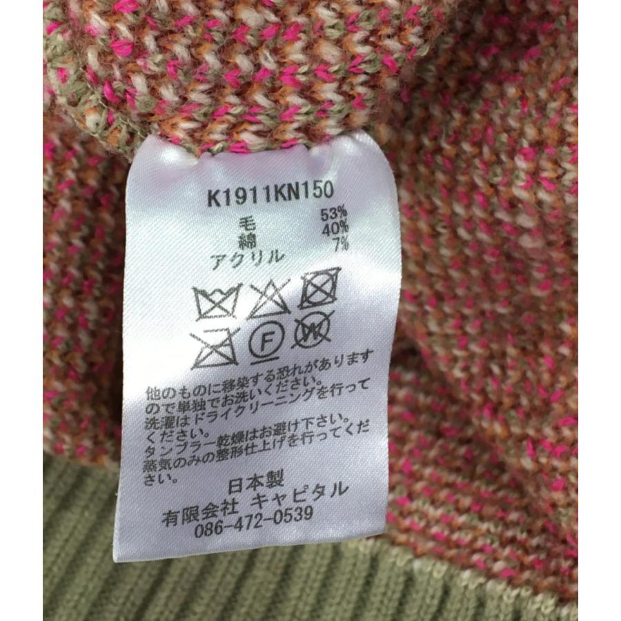 美品 キャピタル ニット セーター 7G Wool Fair Isle BONE Crew 美品 キャピタル ニット セーター 7G Wool Fair Isle BONE Crew