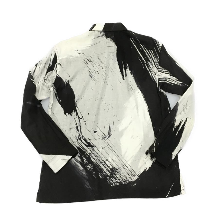 美品 イッセイミヤケ メン 総柄比翼シャツ 長袖シャツ 風 2019AW