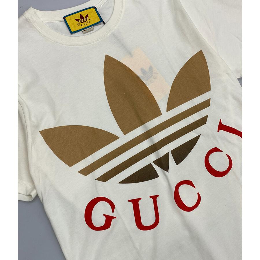 GUCCI×adidas コラボ　Tシャツ　XS GUCCI グッチ adidasコラボ ロゴプリント半袖Tシャツ ネイビー