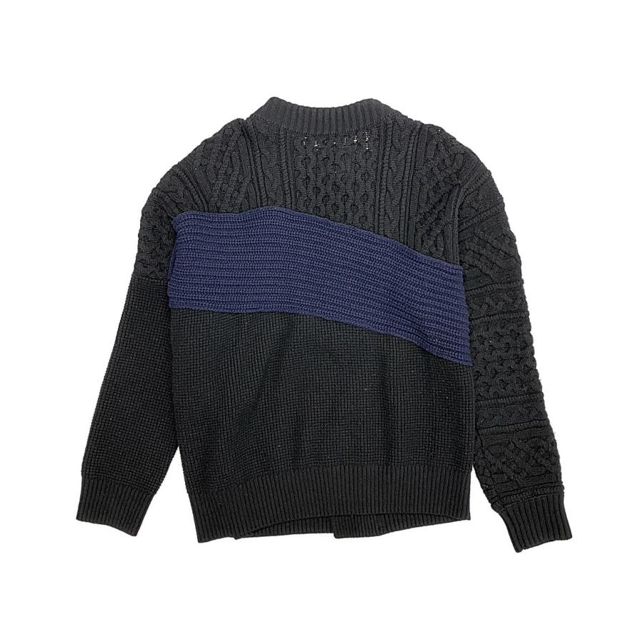 サカイ カーディガン 21AW ジップアップニット BLK 21-02611M サカイ カーディガン 21AW ジップアップニット BLK 21-02611M