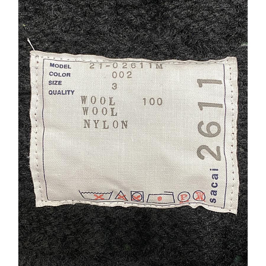 sacaiナイロン×ニットジップカーディガン 送料関税込♢sacai サカイ ネップヤーンニットカーディガン (sacai