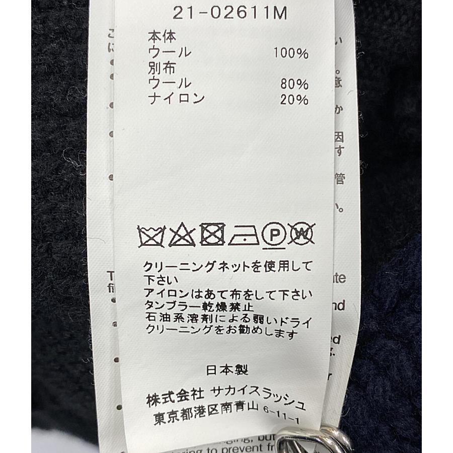 サカイ カーディガン 21AW ジップアップニット BLK 21-02611M サカイ カーディガン 21AW ジップアップニット BLK 21-02611M