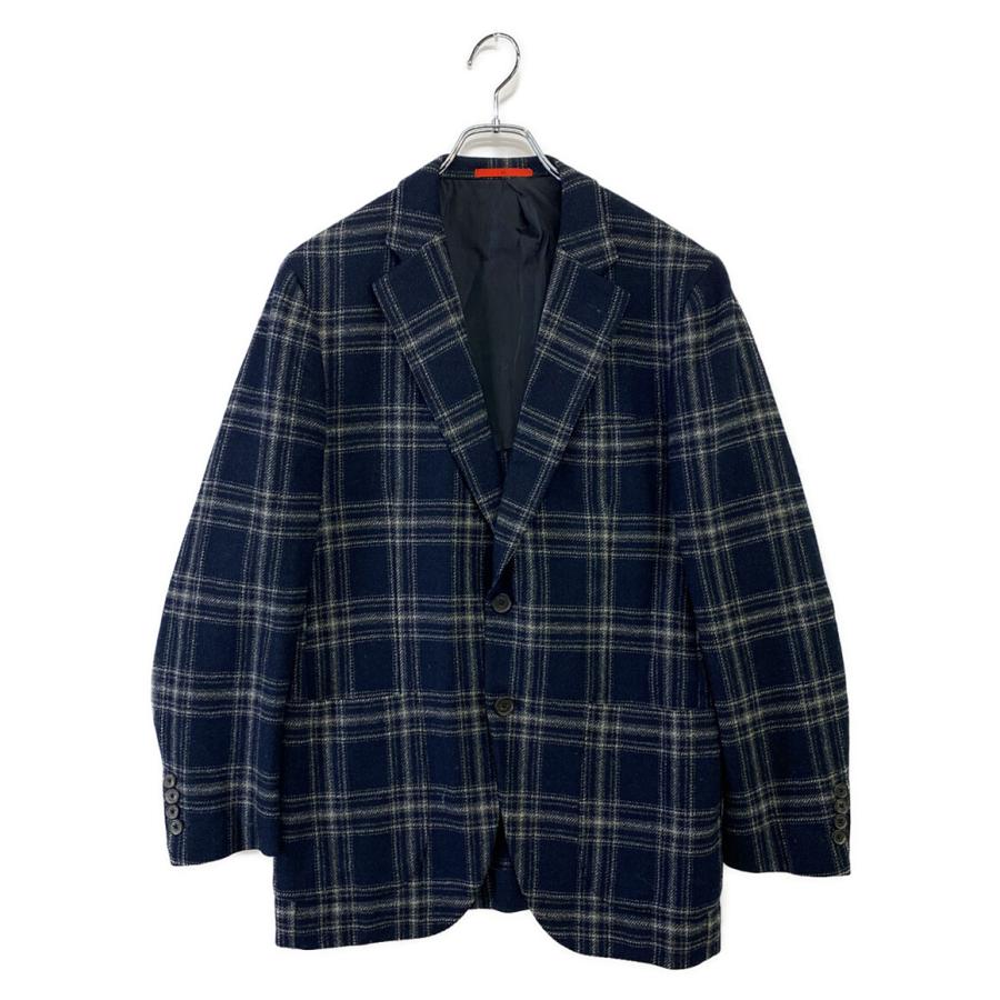 H*o様 ISAIA イザイア チェック柄ウールテーラードジャケット ネイビー H*o様 ISAIA イザイア チェック柄ウールテーラードジャケット