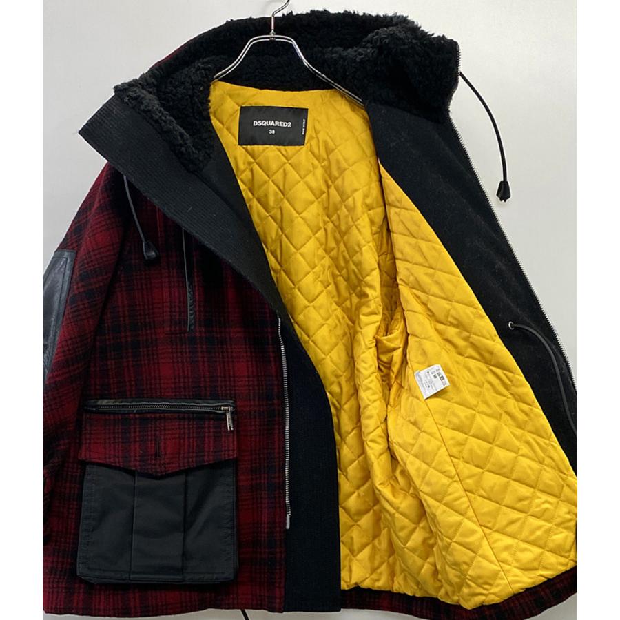 DSQUARED2（ディースクエアード） 中綿ブルゾン フーディ Check Wool
