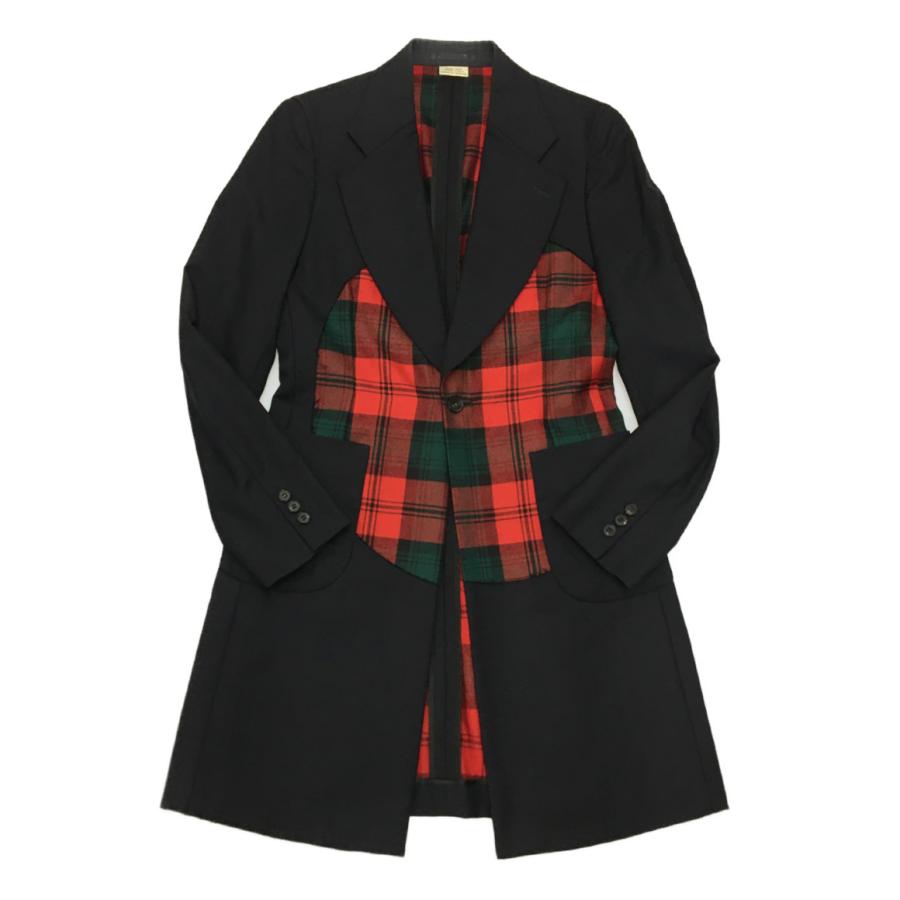 ホワイトブラウン COMME des GARCONS HOMME PLUS 切替ロングジャケット