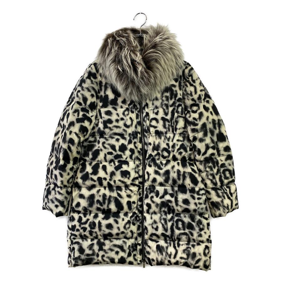モンクレールガムルージュ ファーダウンコート レオパード柄