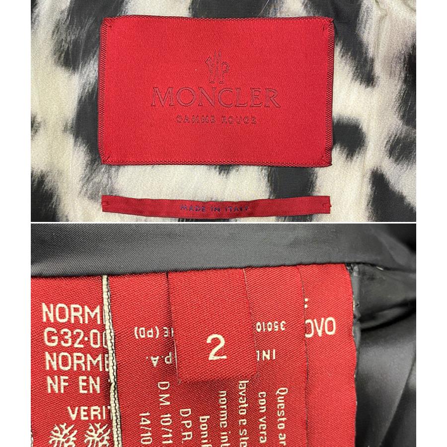 モンクレールガムルージュ ファーダウンコート レオパード柄