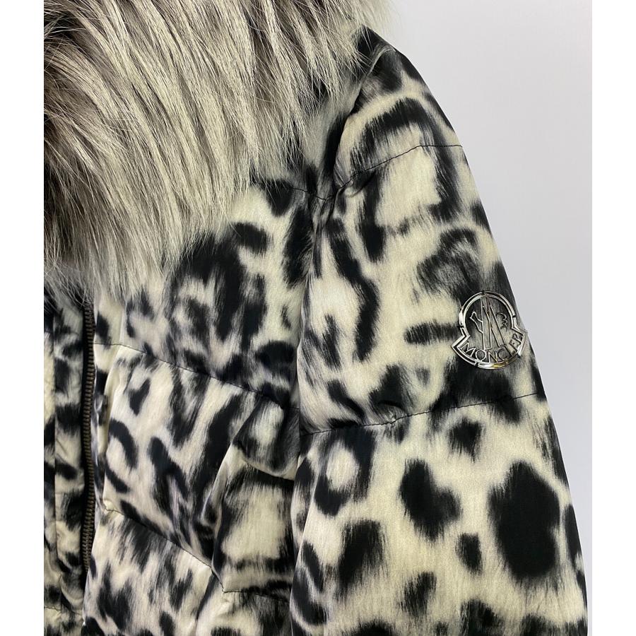 モンクレールガムルージュ ファーダウンコート レオパード柄