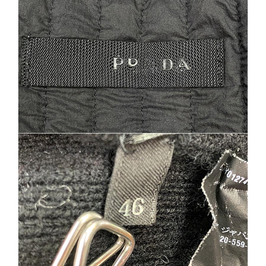PRADA ニット×ナイロンジャケット プラダ ナイロン切替ニットジャケット 08aw メンズ SIZE 46 PRADA 中古