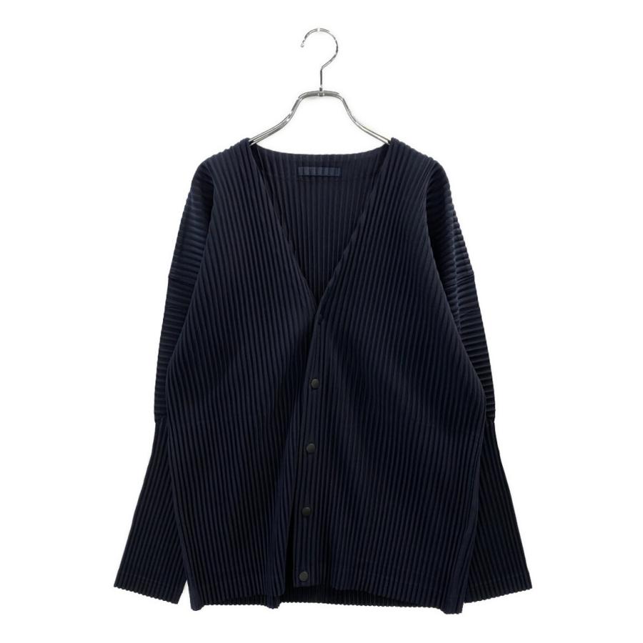 HOMME PLISSÉ ISSEY MIYAKE カーディガン　ネイビー オム プリッセ イッセイミヤケ ベーシックプリーツカーディガン