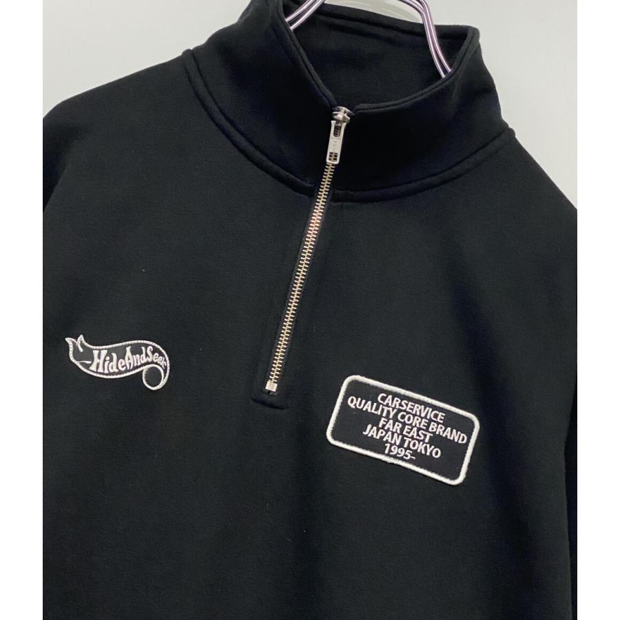 美品 ハイドアンドシーク カーサービス スウェット Half Zip Sweat