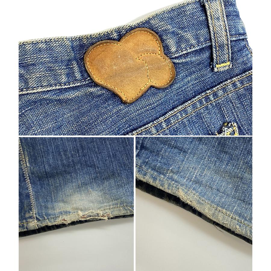 エヌエヌバイナンバーナイン デニムパンツ ベロアパッチワークデニム