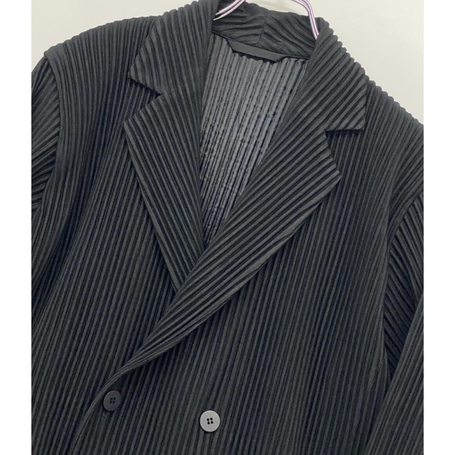 美品！HOMME PLISSÉ ISSEY MIYAKE ストライプ ジャケット オムプリッセ イッセイ ミヤケHOMME PLISSE ISSEY MIYAKE