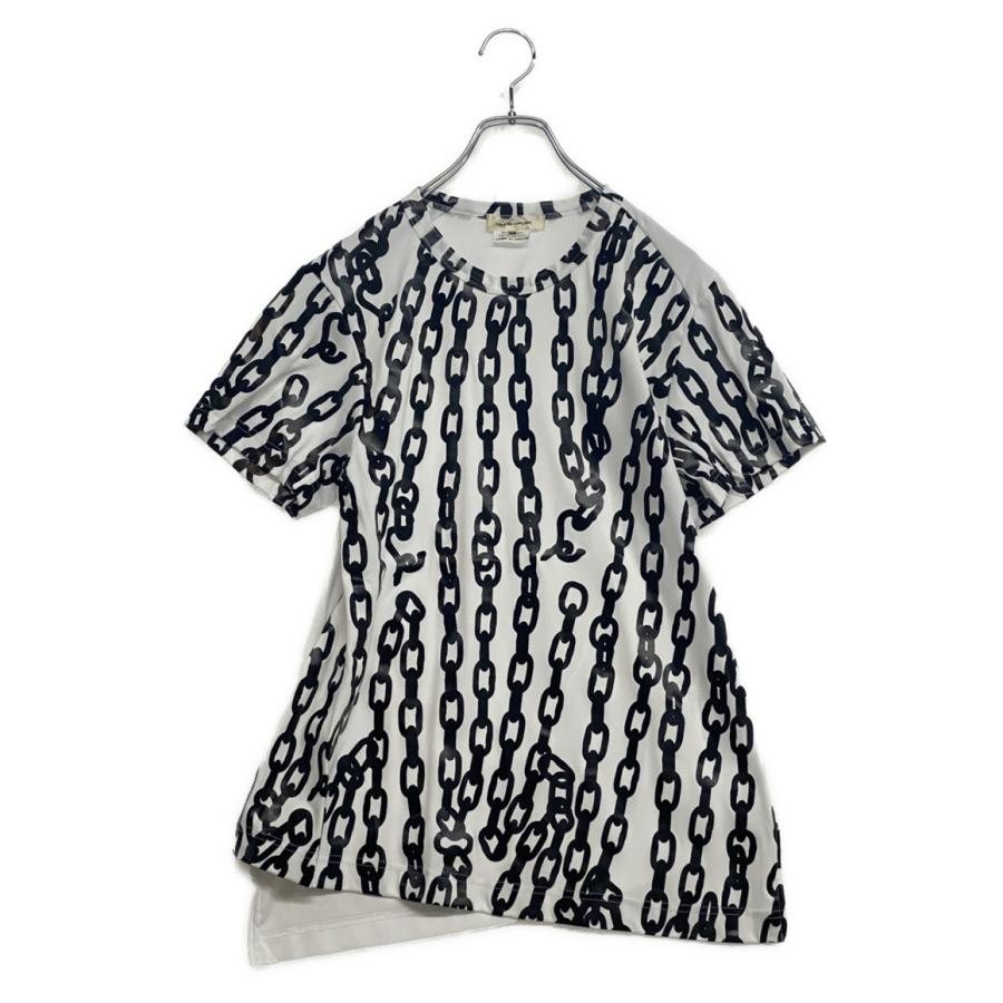 美品 コムデギャルソン 半袖Tシャツ チェーン柄アシンメトリー
