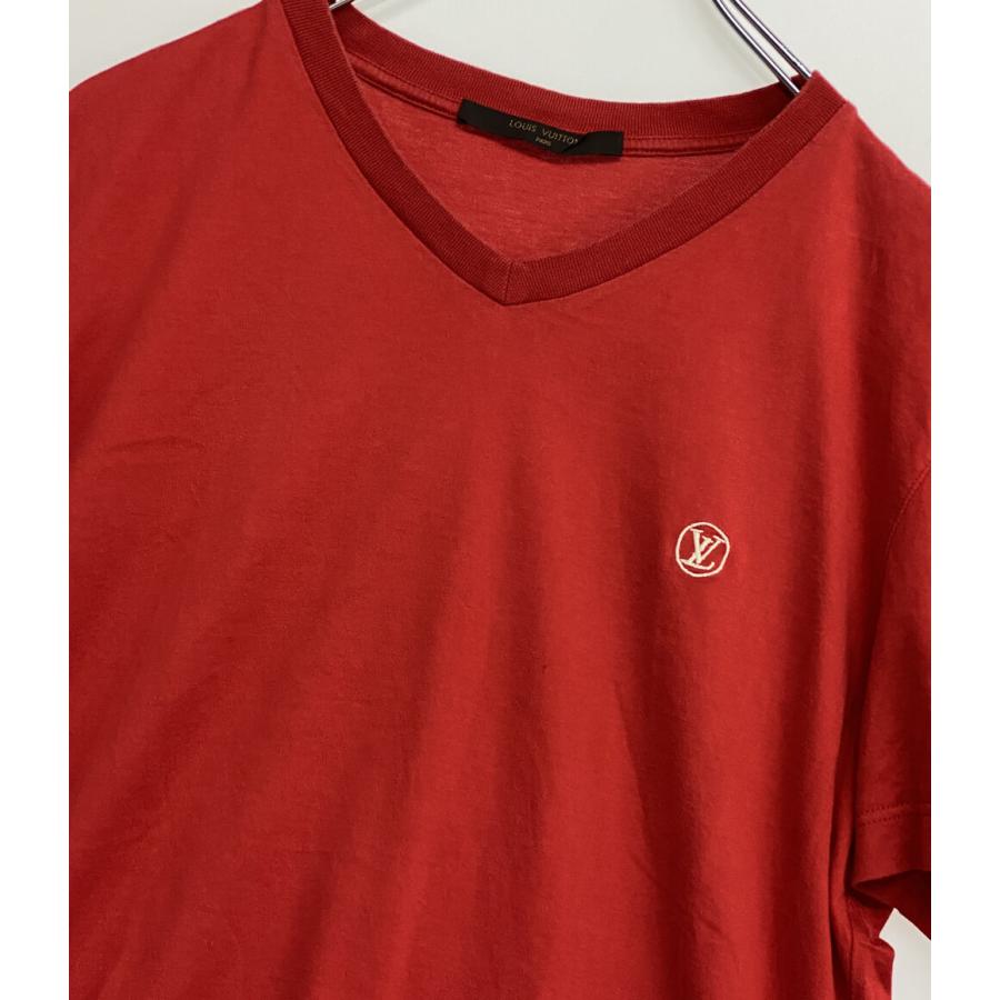 ルイ・ヴィトン 半袖Tシャツ Vネック レッド RM172Q メンズ SIZE