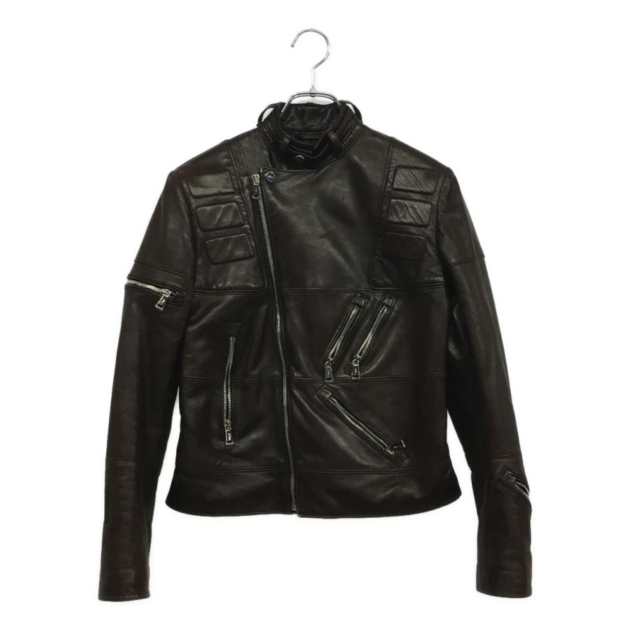 ポロラルフローレン　革ジャン　ダブルライダース 黒　レディース　サイズ2 ラルフローレン ライダースジャケット マルチファスナー レディース