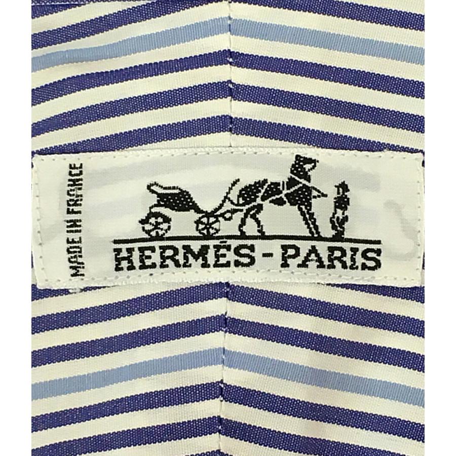 HERMES（エルメス） 長袖シャツ セリエボタン ストライプシャツ 00S