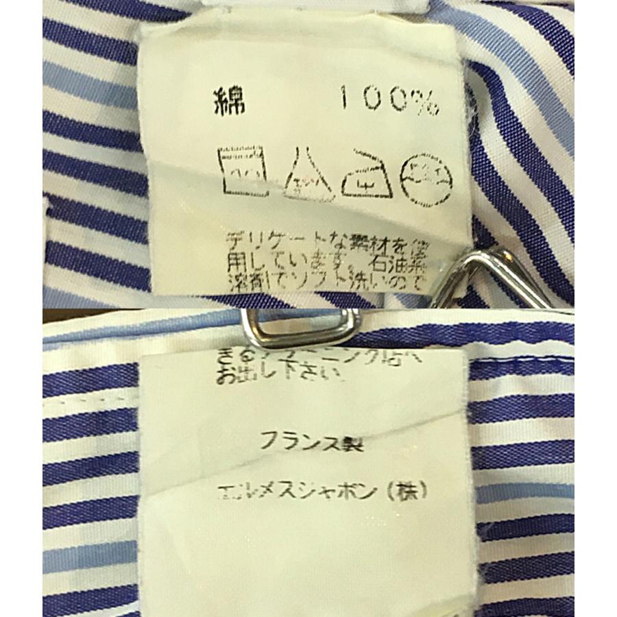 エルメス 長袖シャツ セリエボタン ストライプシャツ 00S メンズ SIZE