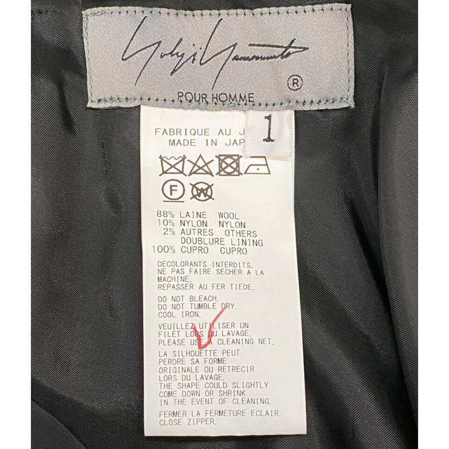 ヨウジヤマモトプールオム 総柄フラノ内股ドレープパンツ 23AW メンズ SIZE 1 YOHJI YAMAMOTO POUR HOMME 中古